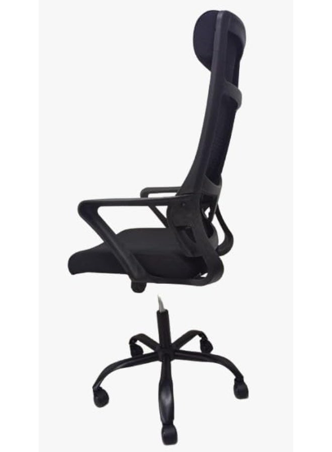 Office chair with adjustable headrest, mesh back, swivel casters, black, 60 x 40 x 50 cm, 22 kg - Image 4