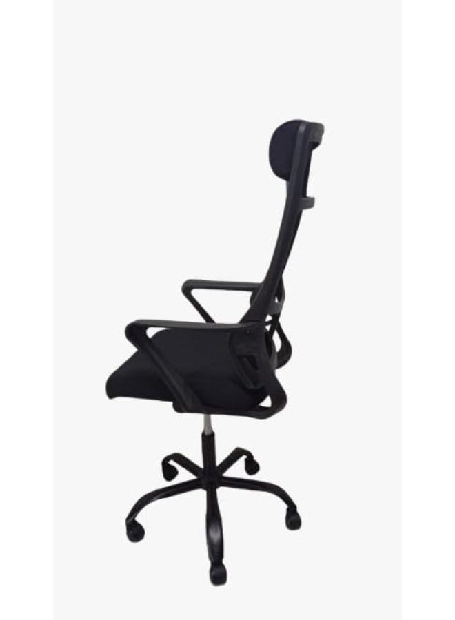 Office chair with adjustable headrest, mesh back, swivel casters, black, 60 x 40 x 50 cm, 22 kg - Image 3
