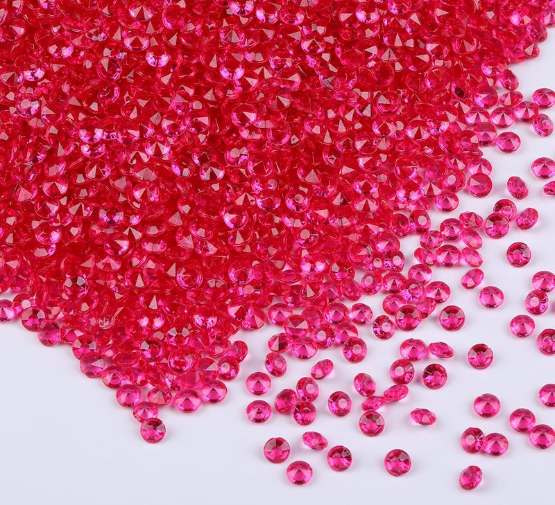 Gintoaria 10000 pcs/Pack Wedding Table Scatter Confetti Crystals Acrylic Diamonds Vase Fillers 4.5 mm Rhinestones for Wedding, Bridal Shower, Vase Beads Decorations (Rose red) - Image 1