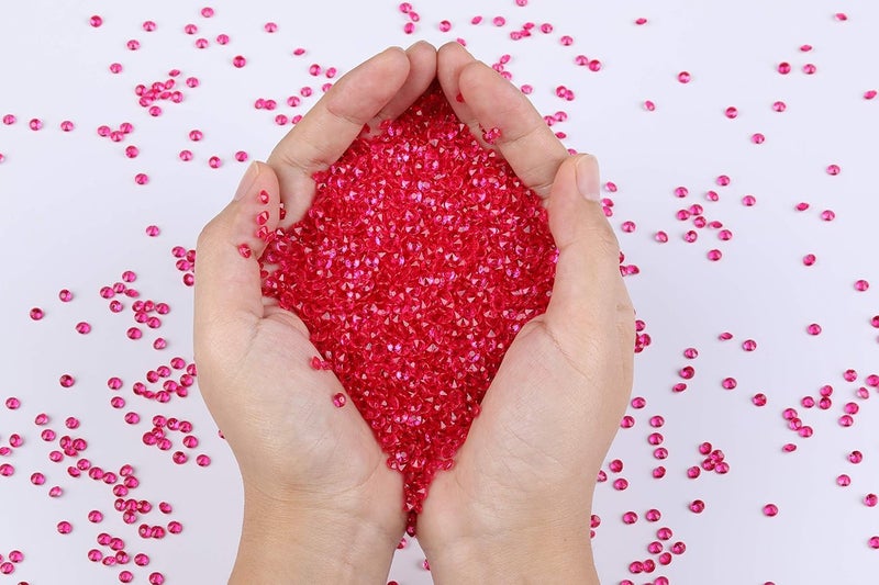 Gintoaria 10000 pcs/Pack Wedding Table Scatter Confetti Crystals Acrylic Diamonds Vase Fillers 4.5 mm Rhinestones for Wedding, Bridal Shower, Vase Beads Decorations (Rose red) - Image 3