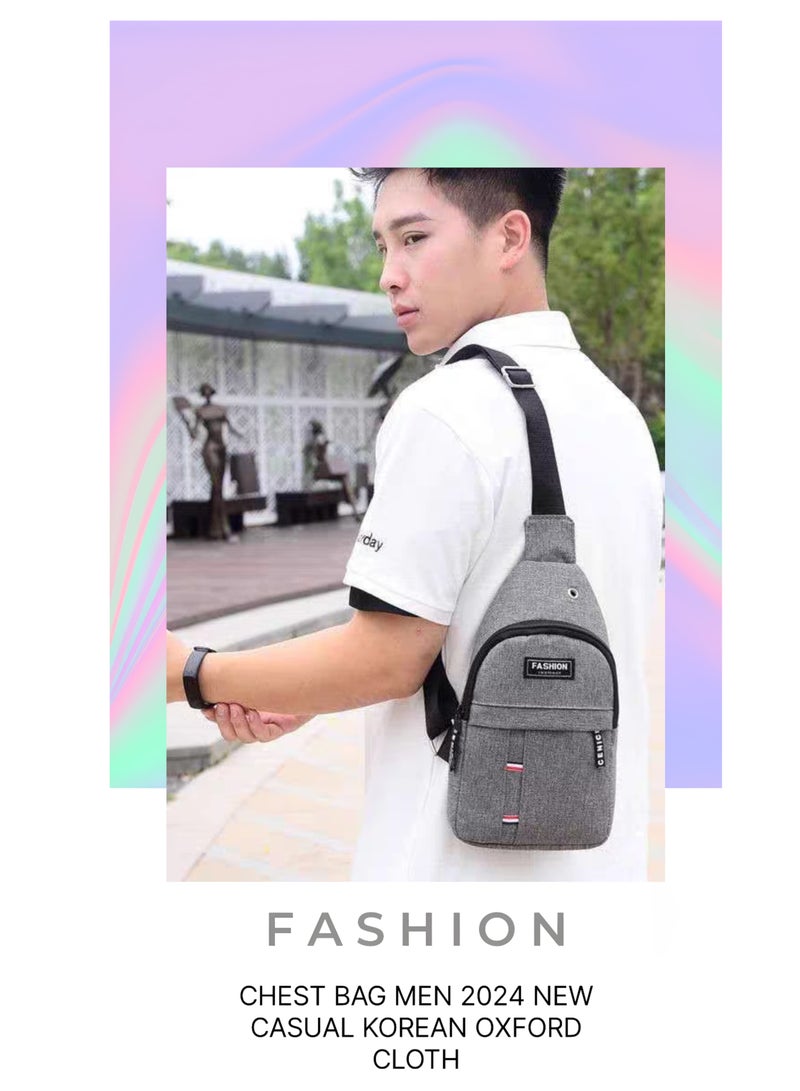 FASHION Small Sling Bag Crossbody Chest Shoulder Water Resistant Purse One Strap Travel Bag for Men Women With Earphone Hole  - Image 3