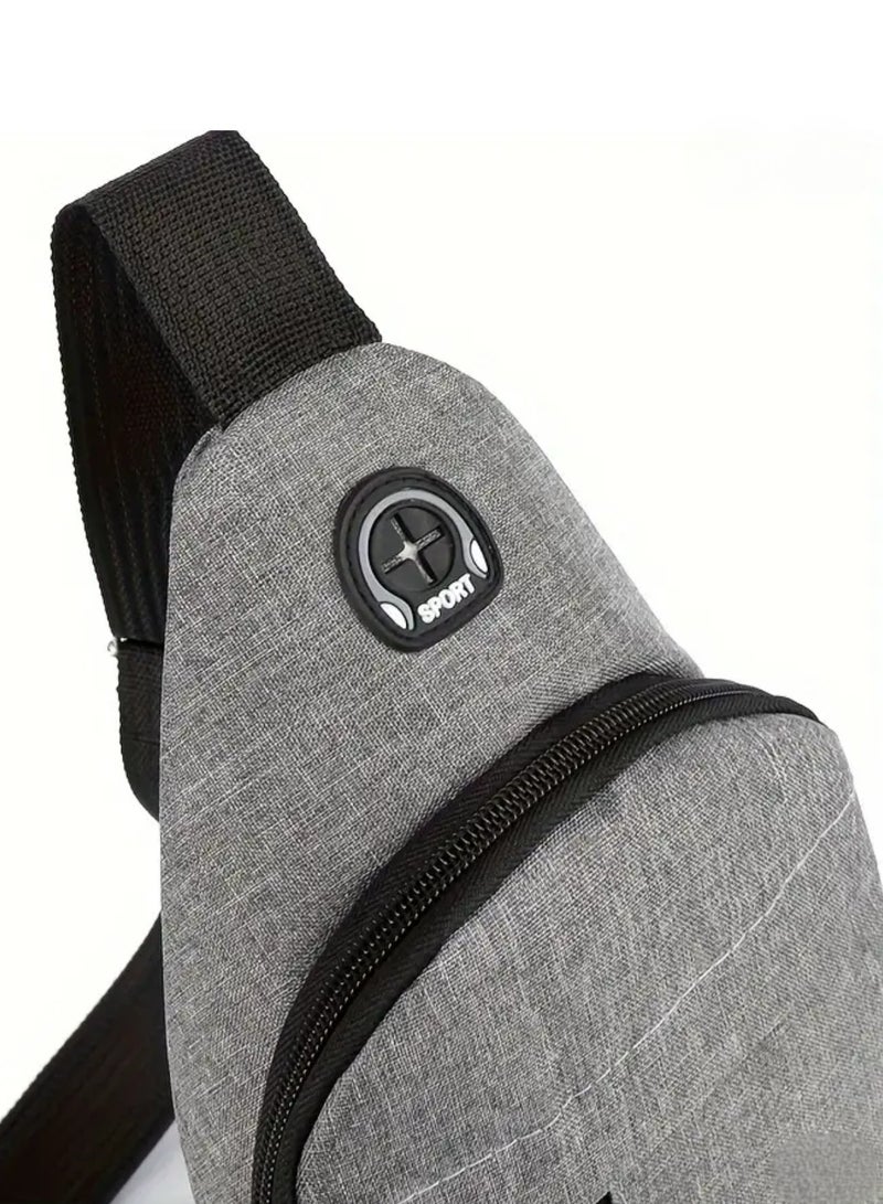 FASHION Small Sling Bag Crossbody Chest Shoulder Water Resistant Purse One Strap Travel Bag for Men Women With Earphone Hole  - Image 5