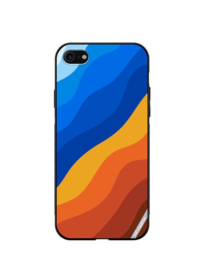 VR CREATIVE Protective Case Cover For Apple iPhone SE (2022) Multicolor Waves Design - Image 1