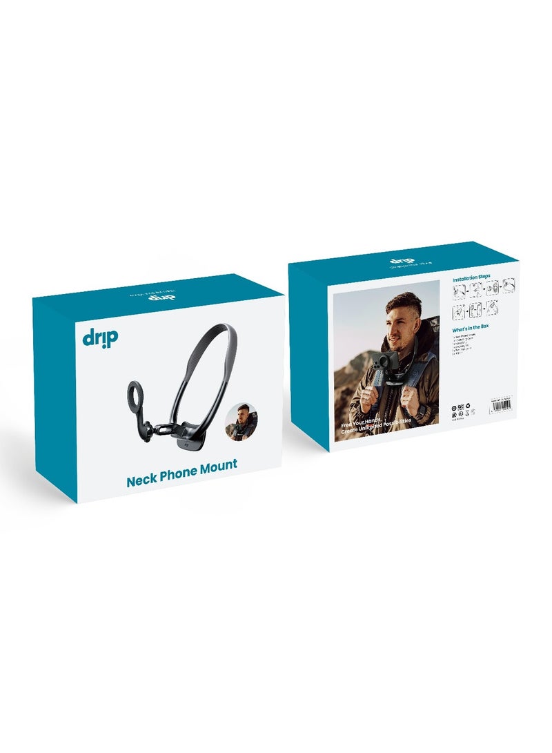 Drip Neck Phone Mount – Hands-Free Adjustable Holder with 360° Rotation, Ergonomic Design for Vlogging & Gaming – Black - Image 4