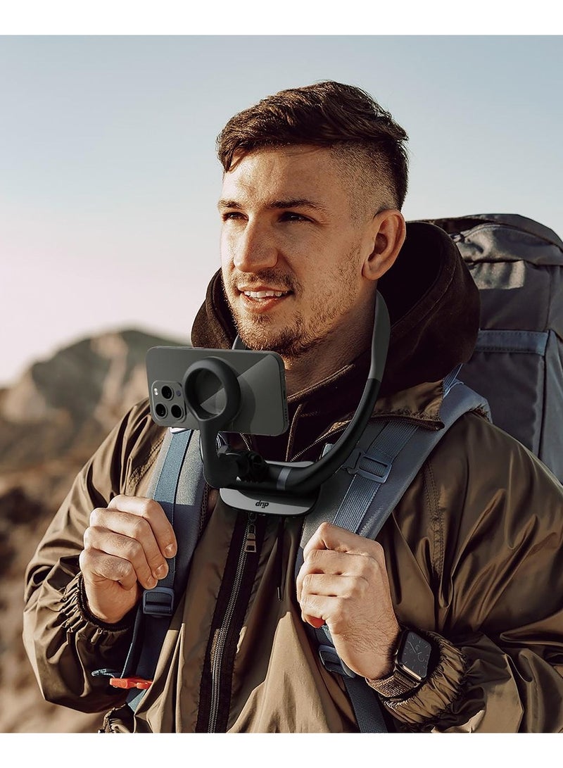 Drip Neck Phone Mount – Hands-Free Adjustable Holder with 360° Rotation, Ergonomic Design for Vlogging & Gaming – Black - Image 3