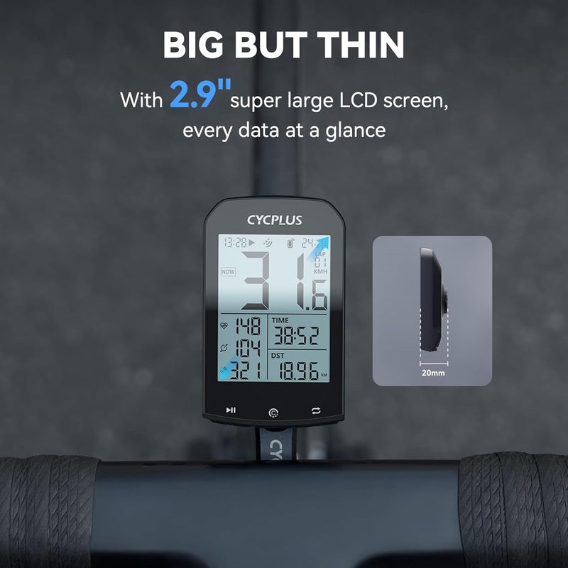 CYCPLUS Bike Computer Set Include Speed Sensor and Mount, Wireless Bicycle Speedometer Odometer, Waterproof ANT+ Bluetooth MTB Tracker - Image 2