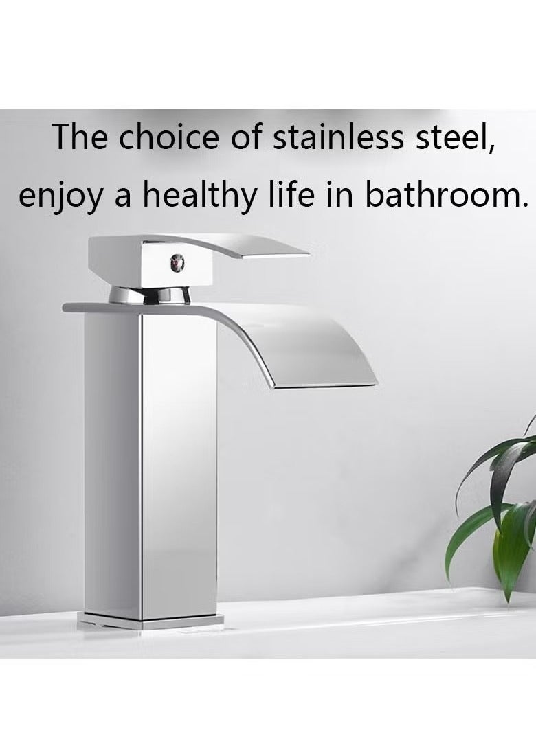 Beauenty Bathroom Basin Faucet Waterfall Deck Mounted Cold and Hot Water Mixer Basin Faucet Bathroom Sink Deck Faucet - Image 3