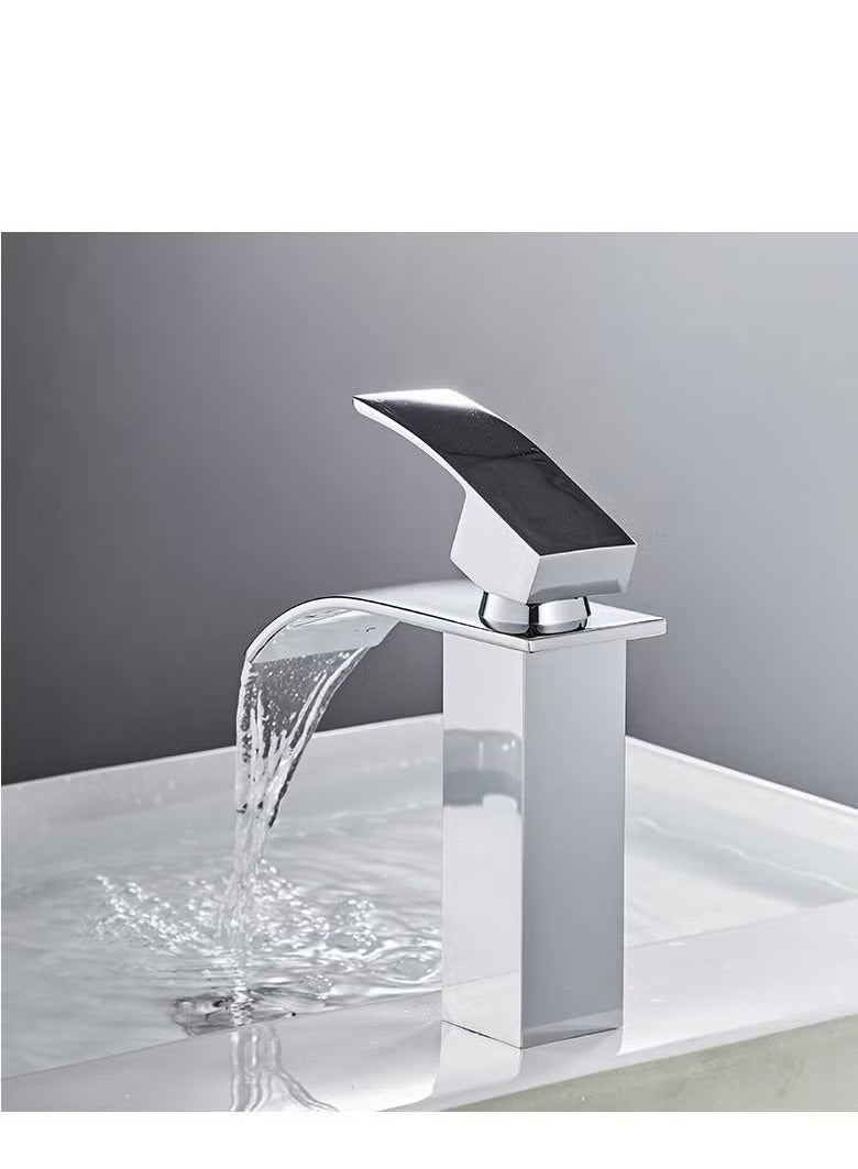 Beauenty Bathroom Basin Faucet Waterfall Deck Mounted Cold and Hot Water Mixer Basin Faucet Bathroom Sink Deck Faucet - Image 4