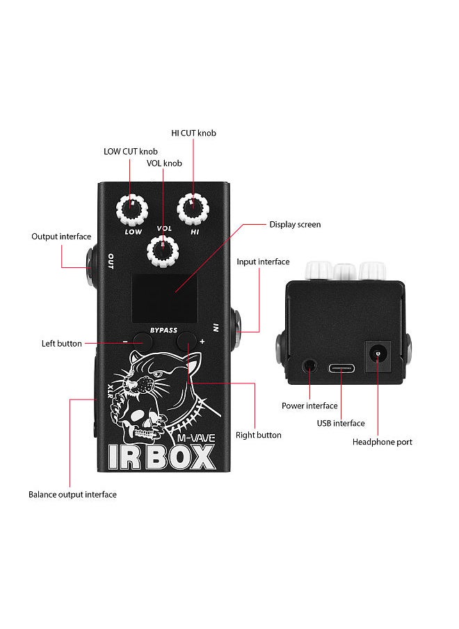 M-VAVE - M-VAVE Guitar IR Box Effects Pedal with IR Cab Impulse Response Cabinets Speaker Simulator XLR Output Port DC 9V 6.35mm Input/Output Interface Electric Guitar Effector - Image 1
