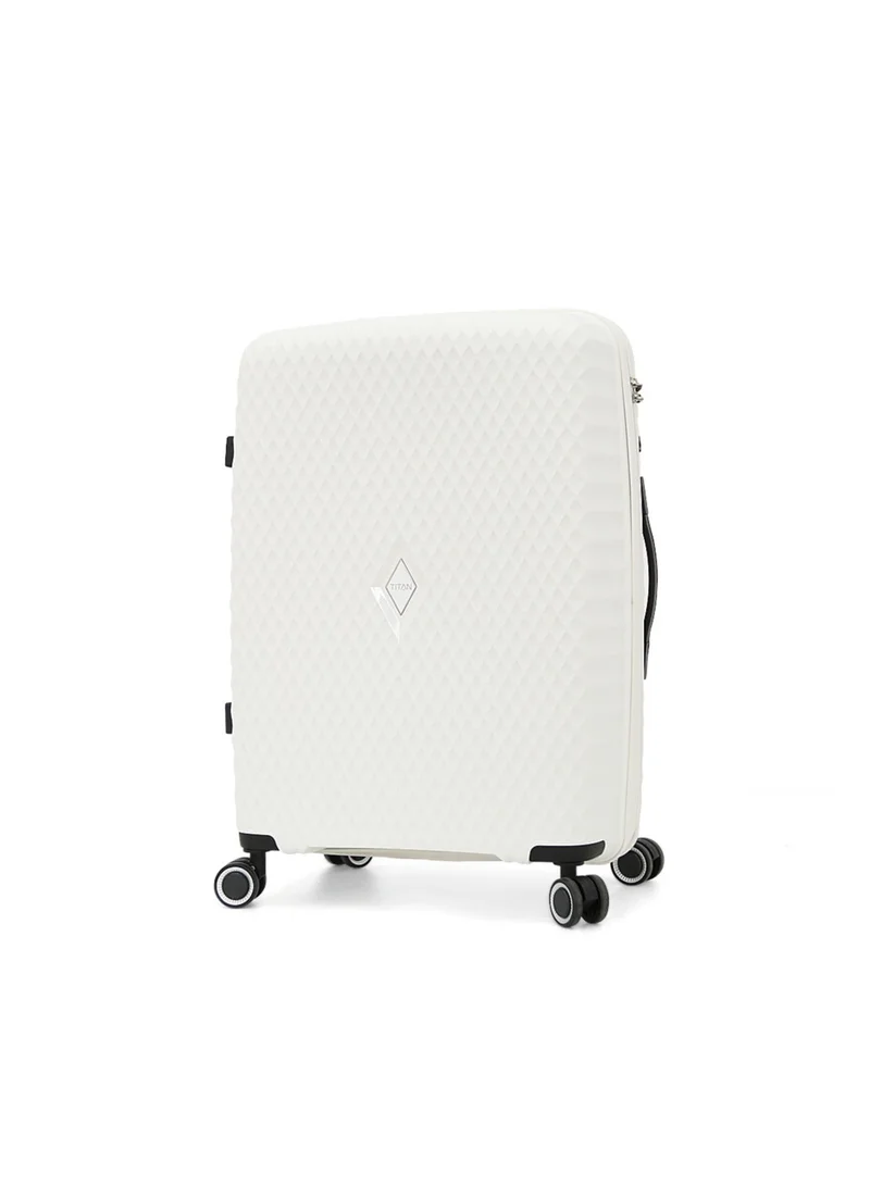 تيتان Hardside Luggage Trolley Bag 3 Pieces Set,White (S-20",M-24",L-28")
