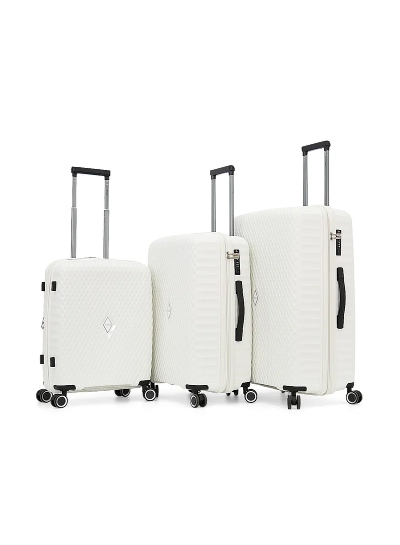 تيتان Hardside Luggage Trolley Bag 3 Pieces Set,White (S-20",M-24",L-28")