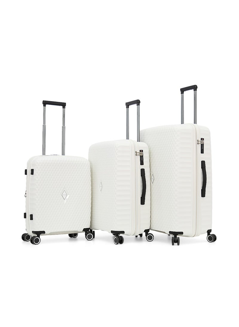 TITAN - Hardside Luggage Trolley Bag 3 Pieces Set,White (S-20",M-24",L-28") - Image 1