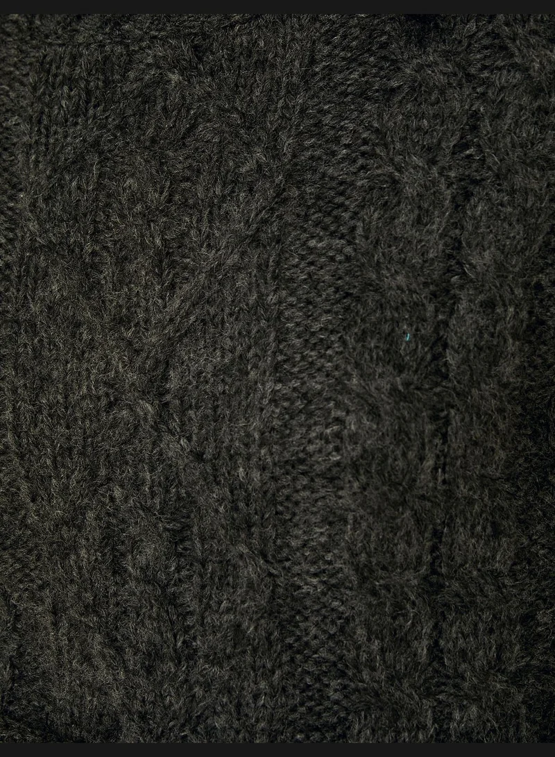 KOTON Crop Turtleneck Sweater Knitted Detail Long Sleeve
