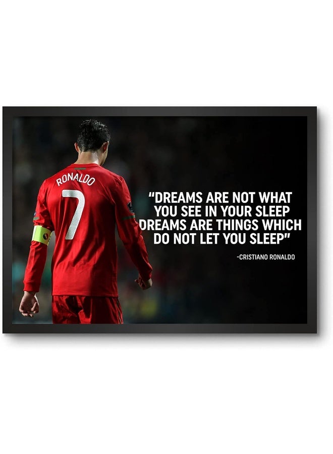 LAMRON Ronaldo Portugal Quotes Wall Decoration Art Framed Poster - Image 1
