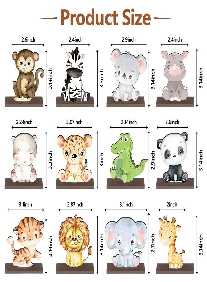 DAECHAO 12 Pack Woodland Animals Baby Shower Decorations, Kid Forest Happy Birthday Decoration Centerpieces for Tables Woodland Nursery Animal Decor Home Office Farmhouse (CUTE1) - Image 2