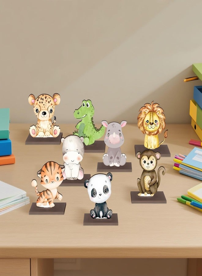 DAECHAO 12 Pack Woodland Animals Baby Shower Decorations, Kid Forest Happy Birthday Decoration Centerpieces for Tables Woodland Nursery Animal Decor Home Office Farmhouse (CUTE1) - Image 5