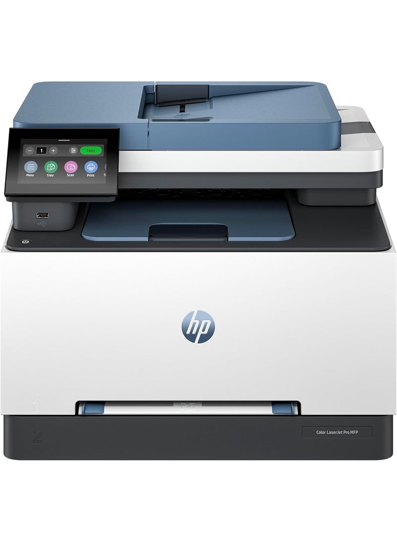 HP Color LaserJet Pro MFP 3303fdw Printer, Print Speed Up to 25 ppm, Ethernet, USB, Wi-Fi, Dynamic Security Enabled, 100 Sheets Output Tray, 4.3" Diagonal Color TFT Display | 499M8A White/Grey - Image 1