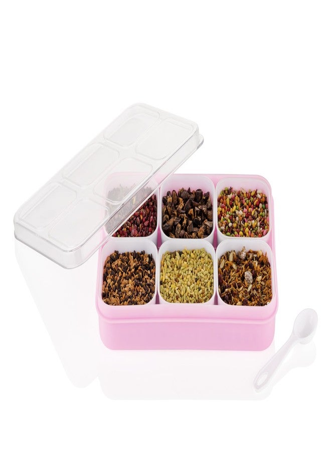 RUDOLF Premium Spice Container Set with Lid, 6 Compartments, Plastic Storage Box, Turquoise and White, Kitchen Organization - Image 5