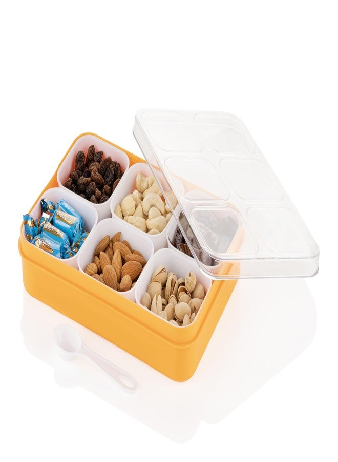 RUDOLF Premium Spice Container Set with Lid, 6 Compartments, Plastic Storage Box, Turquoise and White, Kitchen Organization - Image 4
