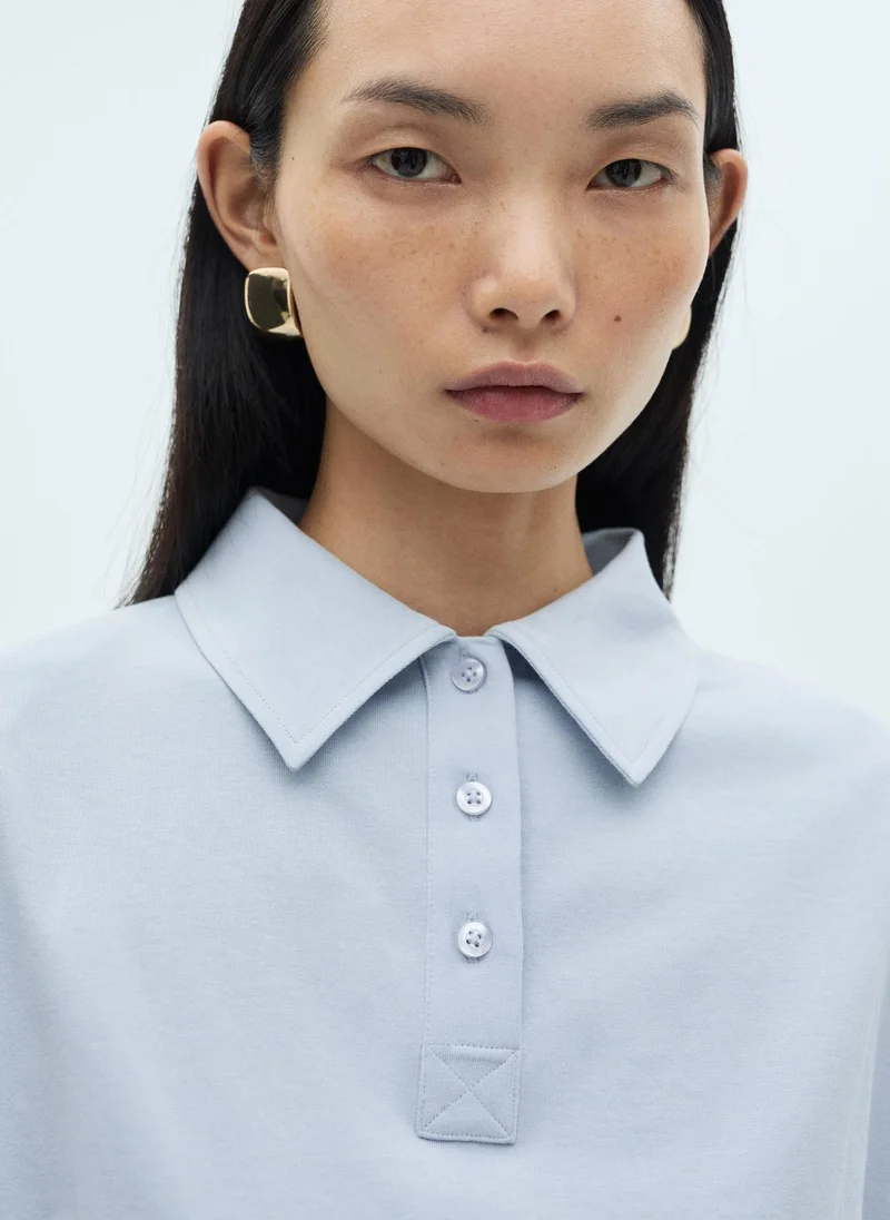 MANGO Short-Sleeved Cotton Polo Shirt