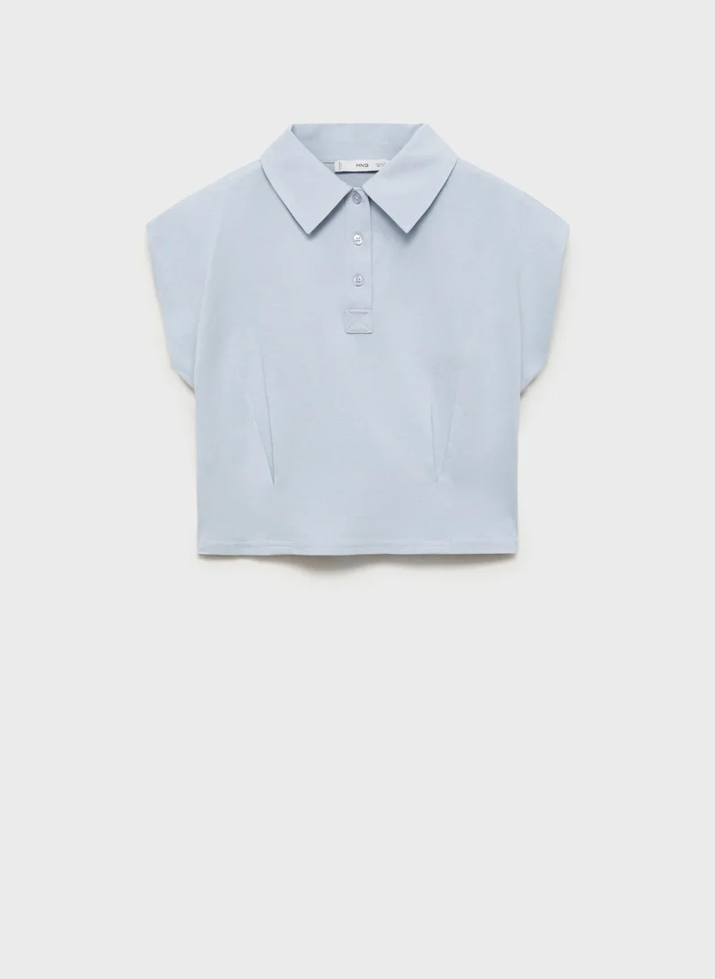 MANGO Short-Sleeved Cotton Polo Shirt