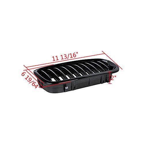 Astra Depot شبكة أمامية رياضية لامعة سوداء متوافقة مع BMW 2003-2006 E46 325Ci 330Ci 2-Door LCI 2004 2005 - Image 3