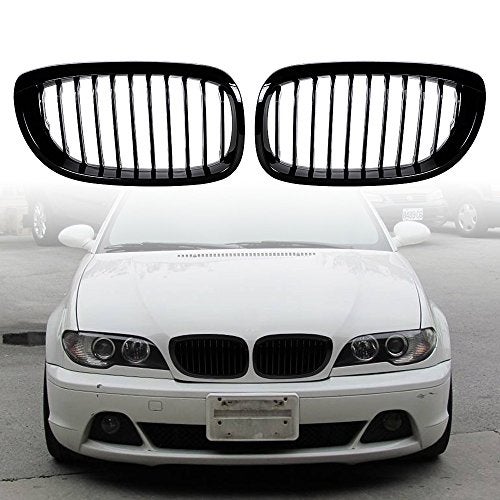 Astra Depot شبكة أمامية رياضية لامعة سوداء متوافقة مع BMW 2003-2006 E46 325Ci 330Ci 2-Door LCI 2004 2005 - Image 2