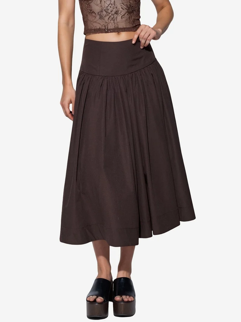 بوسيم BUSEM High-Waist A-Line Midi Skirt