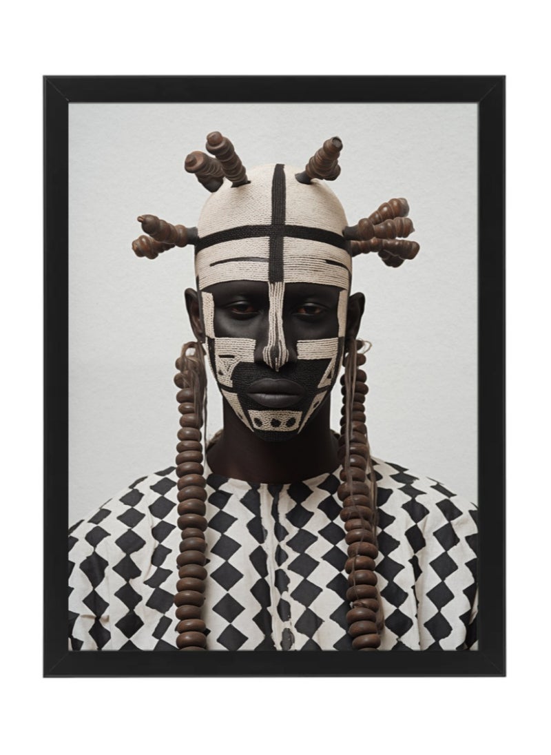 Boomah Accessories African Tribal Mask Afrocentric, African Art, Home Décor Wall Art, Poster with Frame 30x40cm 