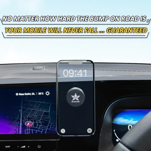 Blackstar Spiro Mag : Magnetic Mobile Phone Holder for Car Dashboard/Bike with 540° Angle Rotation - Phone Mount Stand with Strong & Safe Magnets - Compatible with All Mobiles (MAGSAFE Incompatible) - Image 3