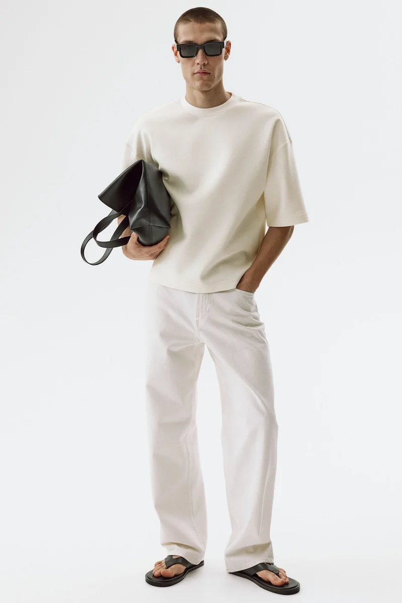 H&M  Oversized Fit Scuba T-shirt for Men | Best Price UAE