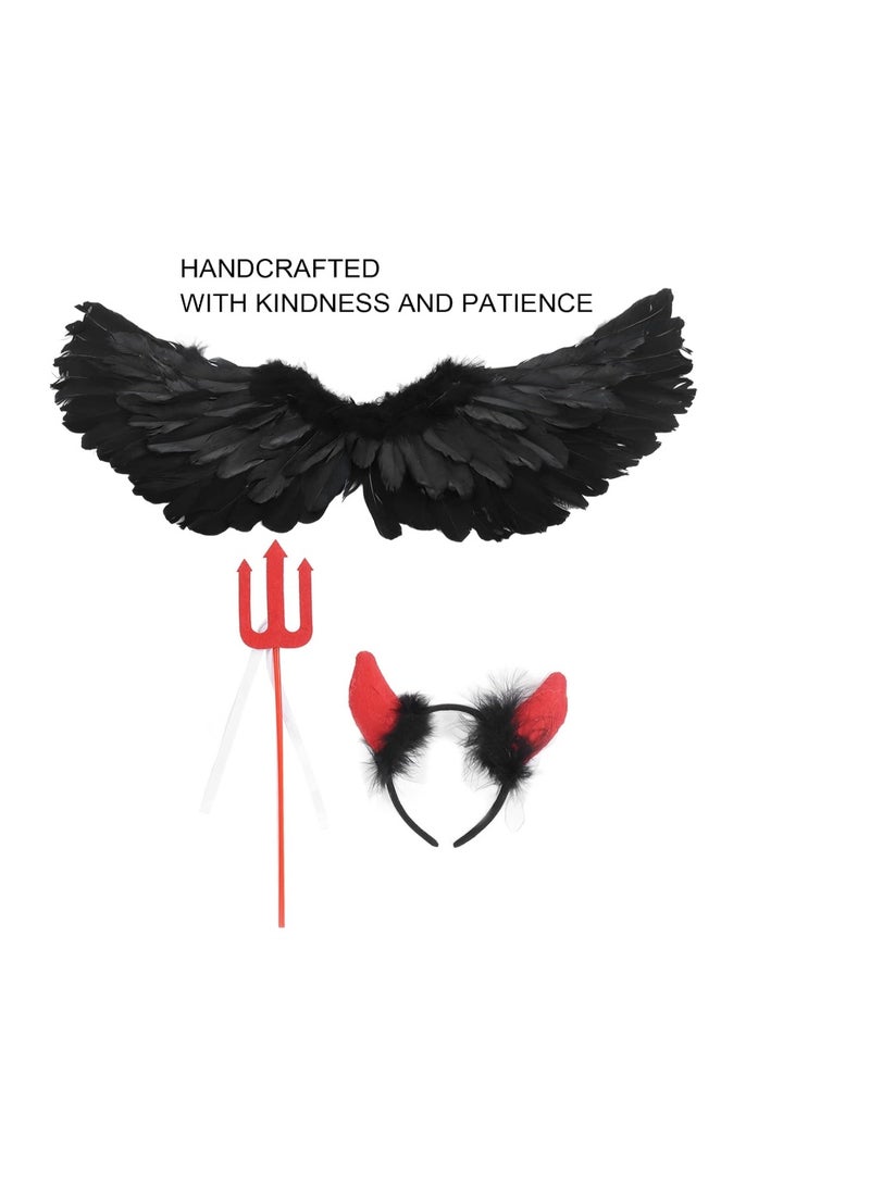 VUCATIN Three Piece Children's Role Play Costume Set with Wand and Halo Wings for Masquerade Role Play Party Halloween - Image 4