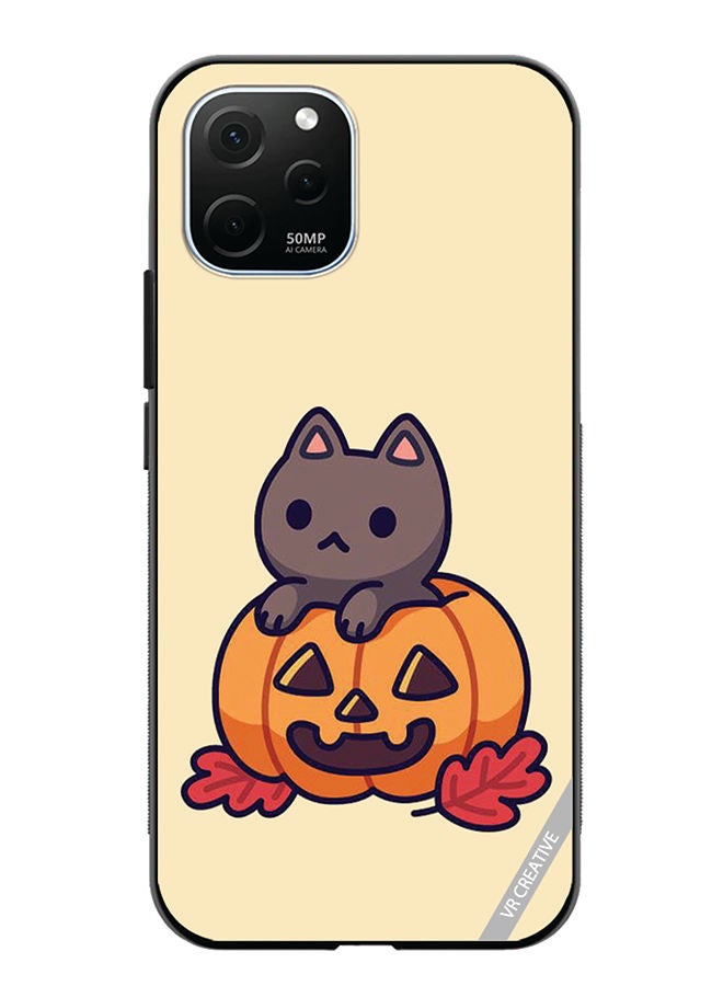 VR CREATIVE Protective Case Cover For Huawei Enjoy 50z Cat In A Pumpkin Design Multicolour - Image 1
