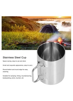Generic Stainless Steel Cup, Stainless Steel Coffee Mug Coffee Travel Mug with Folding Handle Design for Home Camping Trips Outdoors  - Image 2