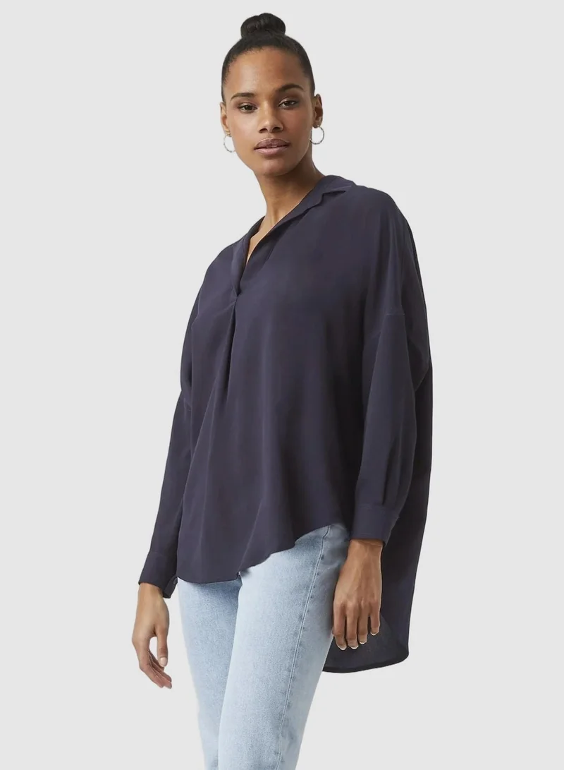 French Connection Rhodes Recycled Crepe Popover Shirt