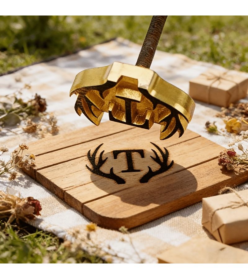 Customized Logo Stamps With Curved Handle 1.5 Inch for Wedding Craft Projects - Image 1