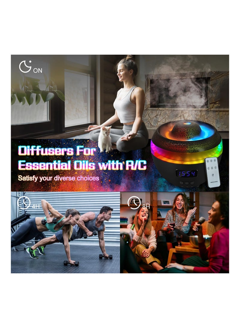 SYOSI Volcano Oil Diffuser for Home with R/C, Pickup Flame Diffuser Aromatherapy Diffuser Music Sync Diffuser with Alarm Clock RGB Color Changing Cool Mist Aroma for Bedroom,Large Room,Gifts for her - Image 5