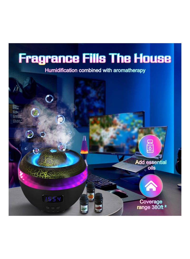SYOSI Volcano Oil Diffuser for Home with R/C, Pickup Flame Diffuser Aromatherapy Diffuser Music Sync Diffuser with Alarm Clock RGB Color Changing Cool Mist Aroma for Bedroom,Large Room,Gifts for her - Image 2
