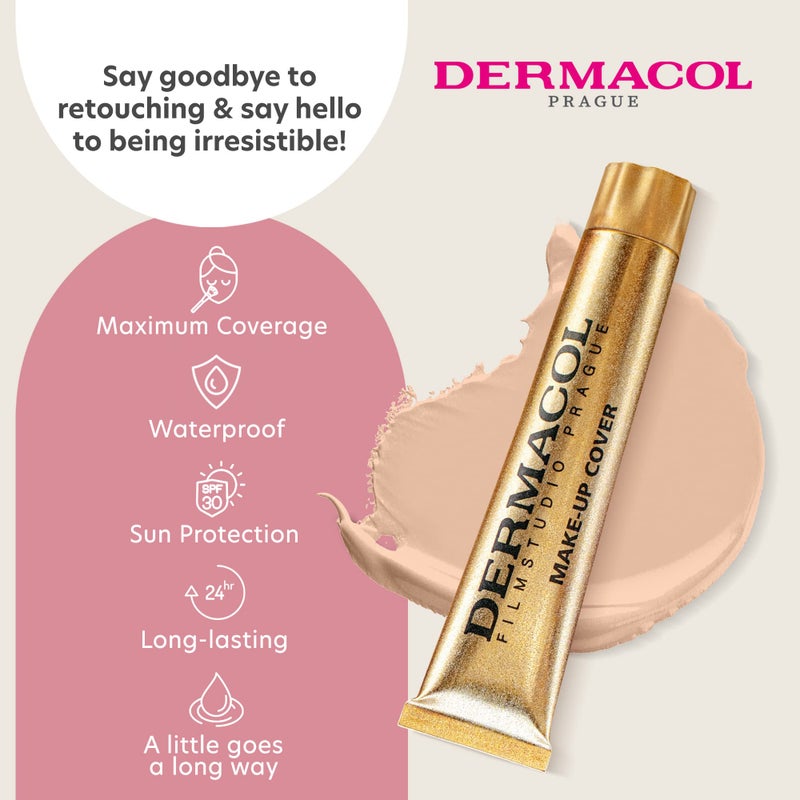 Dermacol - Full Coverage Matte Foundation with SPF 30, Waterproof Foundation for Oily Skin, Acne, & Under Eye Bags, Long-Lasting Makeup, 30g - Shade 208 - Image 3