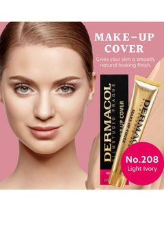Dermacol Dermacol - Full Coverage Foundation, Liquid Makeup Matte Foundation with SPF 30, Waterproof Foundation for Oily Skin, Acne, & Under Eye Bags, Long-Lasting Makeup Products, 30g, Shade 208  - Image 2