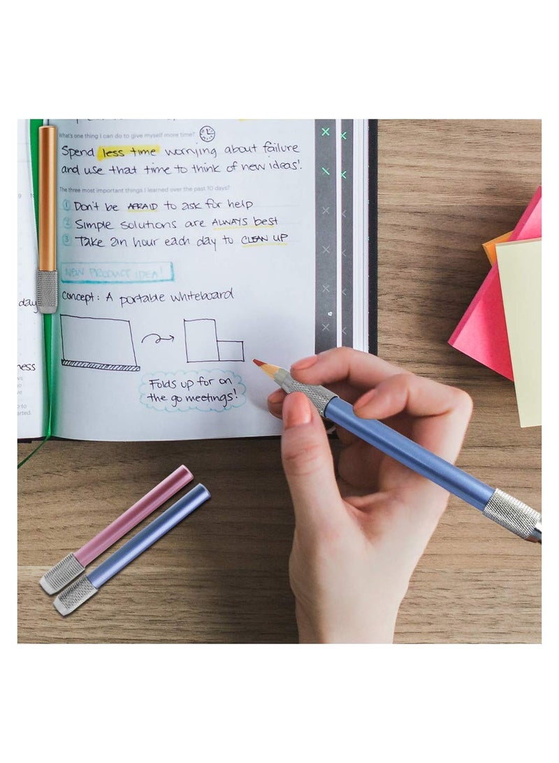 8 PCS Pencil Extenders - Dual Head Metal Handle Pen Holder Lengthener for Pencils, Ideal for School and Office Supplies, Art Writing Tool, Pencil Holder Extender. - Image 3