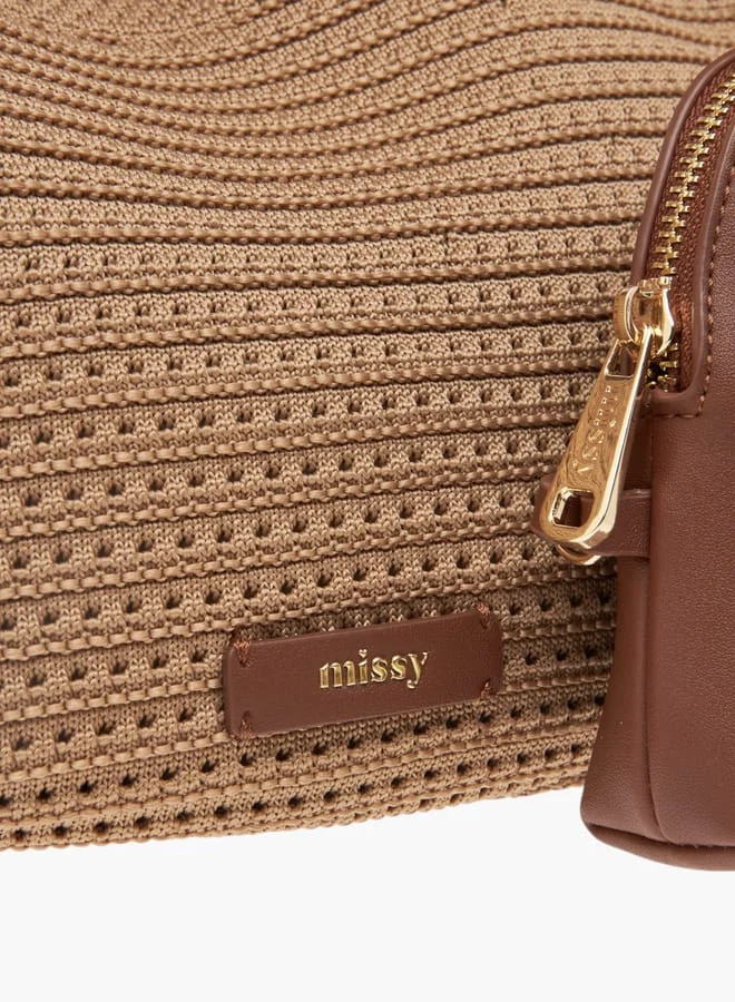 MISSY BEIGE Womens Missy Textured Hobo Bag And Pouch Set  | Best Price UAE
