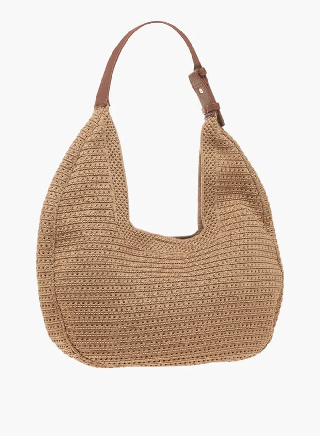 MISSY BEIGE Womens Missy Textured Hobo Bag And Pouch Set  | Best Price UAE