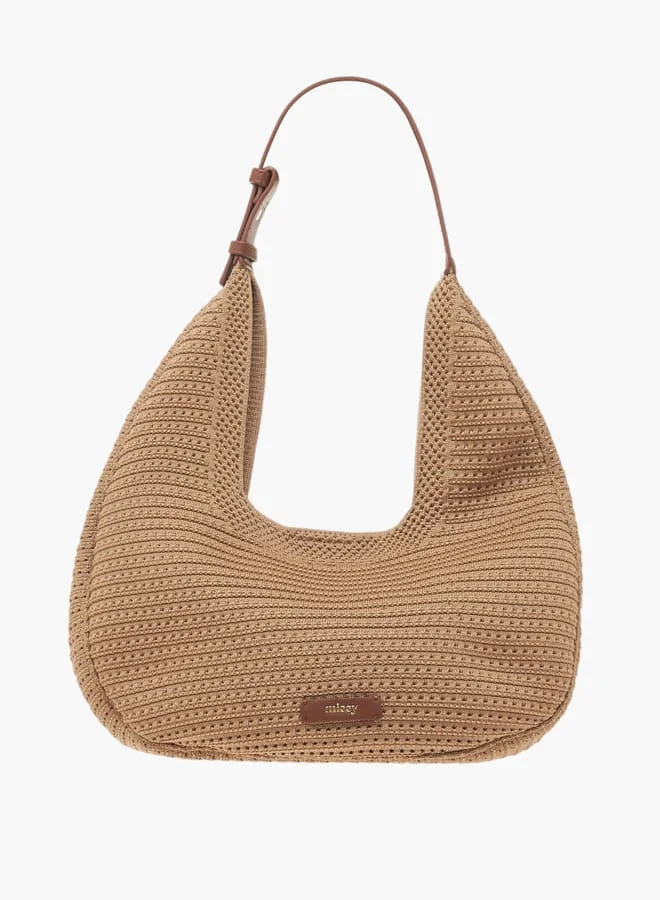 MISSY BEIGE Womens Missy Textured Hobo Bag And Pouch Set  | Best Price UAE