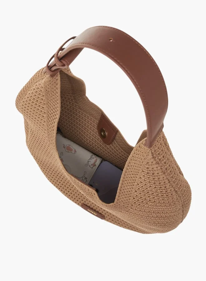 MISSY BEIGE Womens Missy Textured Hobo Bag And Pouch Set  | Best Price UAE