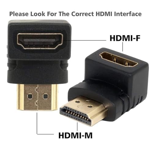 Upix 90 Degree Right Angle HDMI Adapter Male to Female, 90 Degree HDMI Bend, L-Shaped HDMI Jointer - Image 3