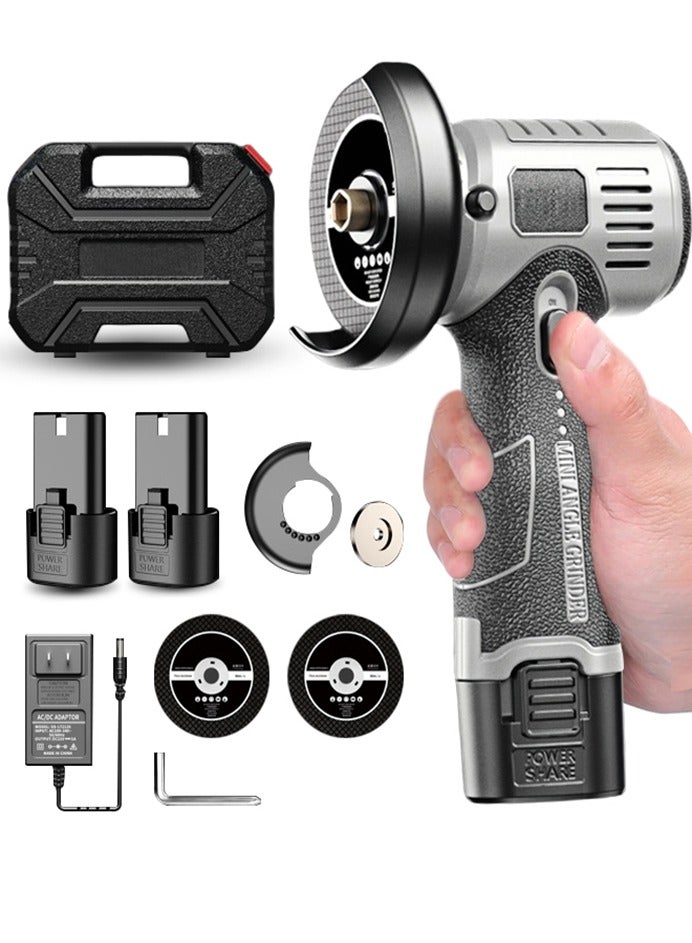 0TO1 TECH Cordless Angle Grinder Tool,28000RPM Mini Angle Grinder, 16.8V Cordless Electric Power Angle Grinder Tool with 2PCS 6000mAh Battery,Nylon Cutting Blade-s/Grinding Disc/Metal Cutting Disc - Image 1