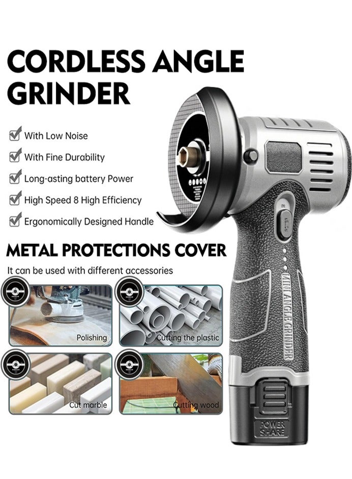 0TO1 TECH Cordless Angle Grinder Tool,28000RPM Mini Angle Grinder, 16.8V Cordless Electric Power Angle Grinder Tool with 2PCS 6000mAh Battery,Nylon Cutting Blade-s/Grinding Disc/Metal Cutting Disc - Image 5