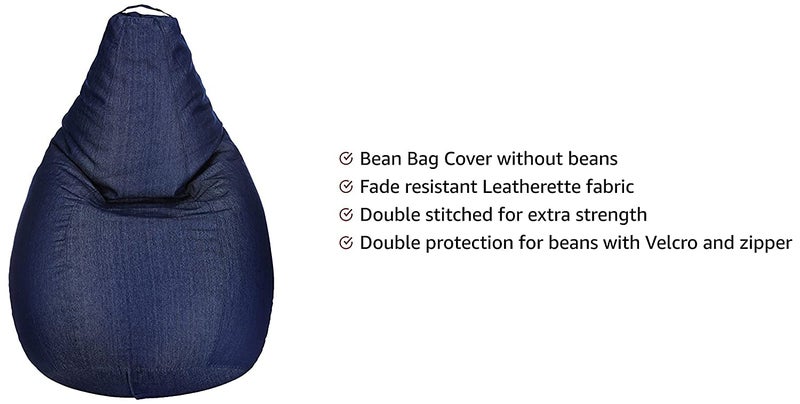 caddyFull Large Bean Bag Cover Without Beans (Dark Blue) (Denim) - Image 5