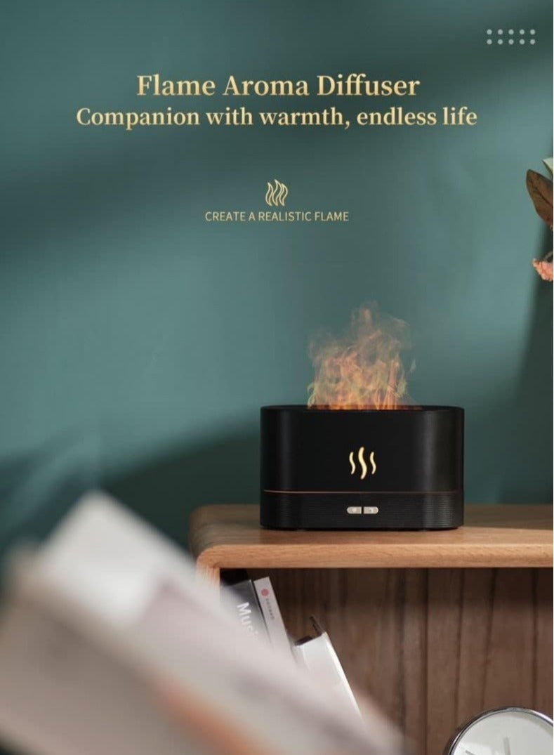 ELTRAZONE Humidifier Flame Aroma Diffuser Aromatherapy Light Mist Atomizer Auto Off Protection for Spa Home Yoga Office 180ml Black - Image 5